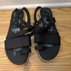 Sorel Black Strappy Sandals size 8 NWOT